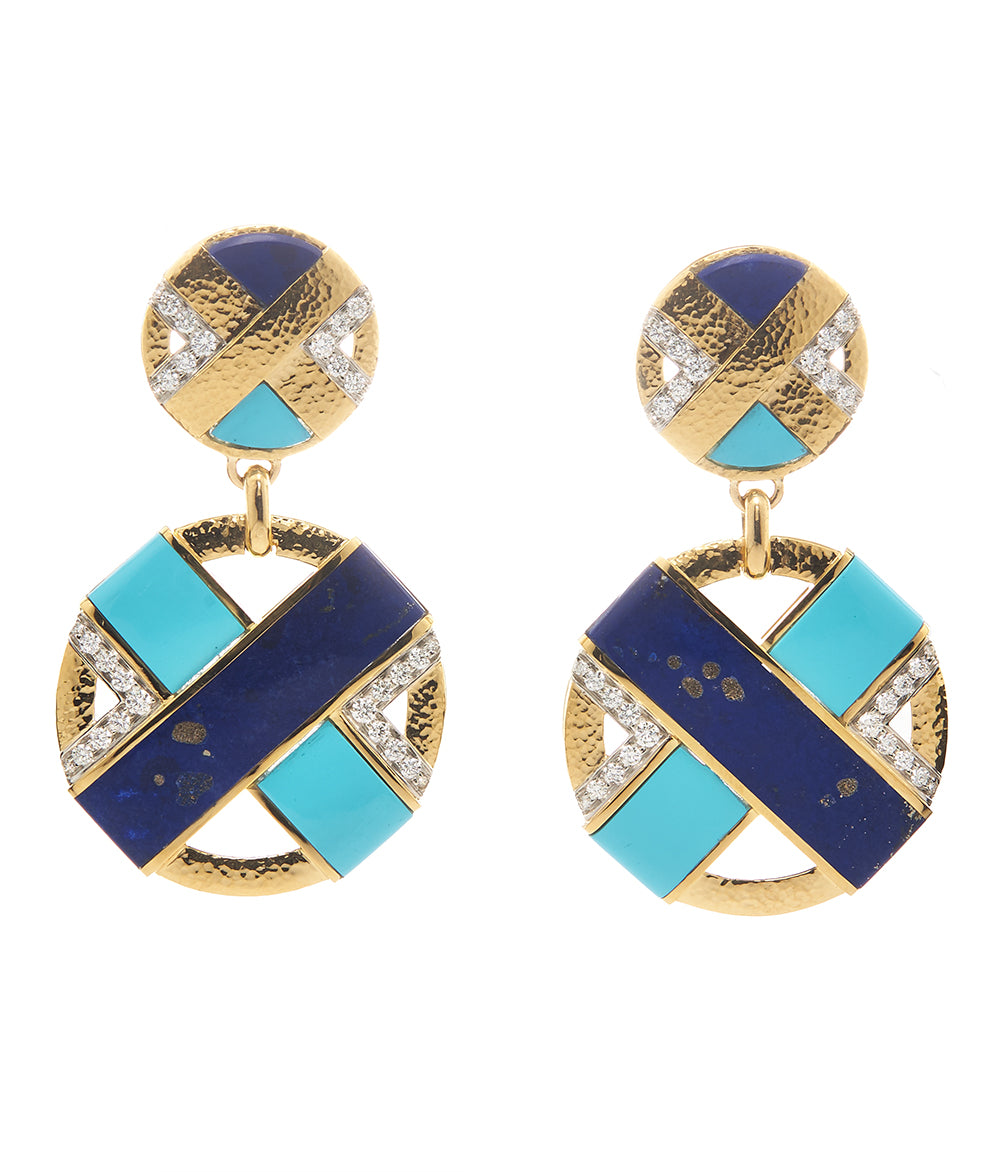 Lapis and turquoise on sale earrings