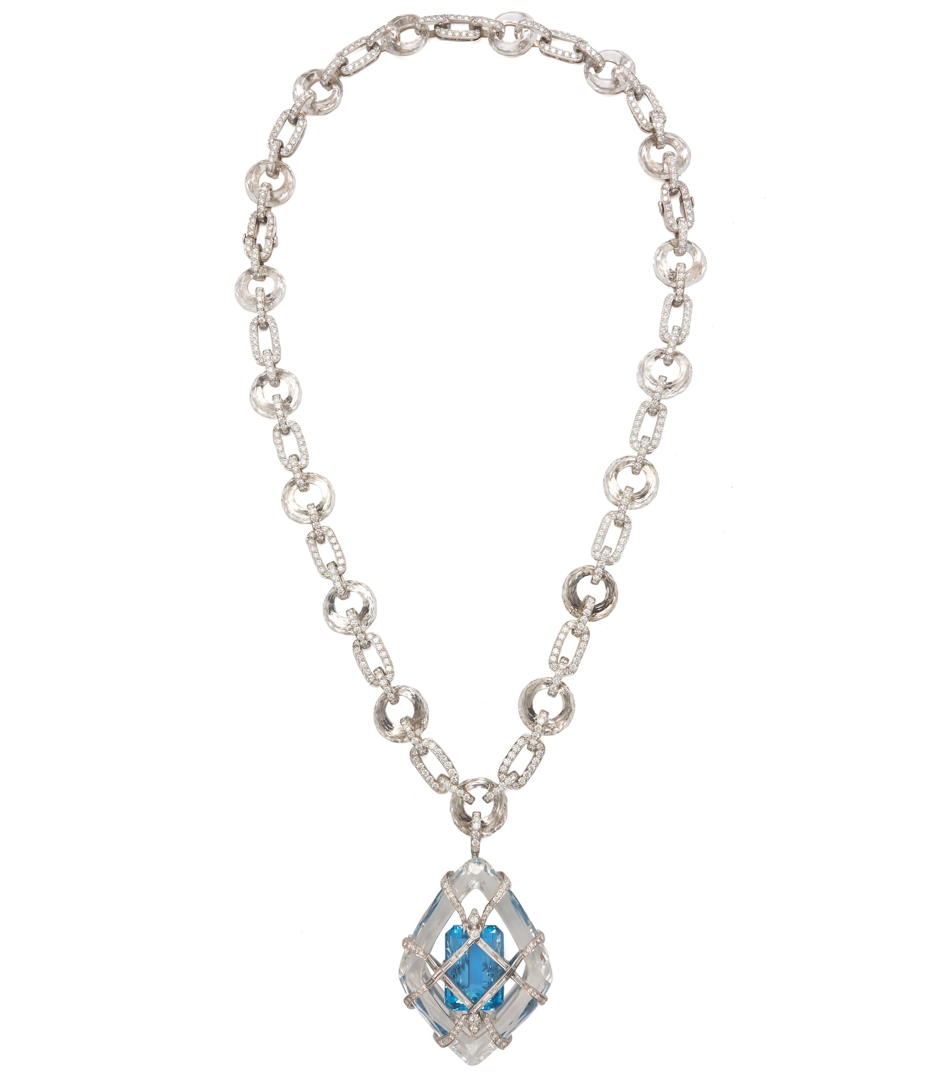 Aquamarine Pendant Necklace, 60.00 Carats