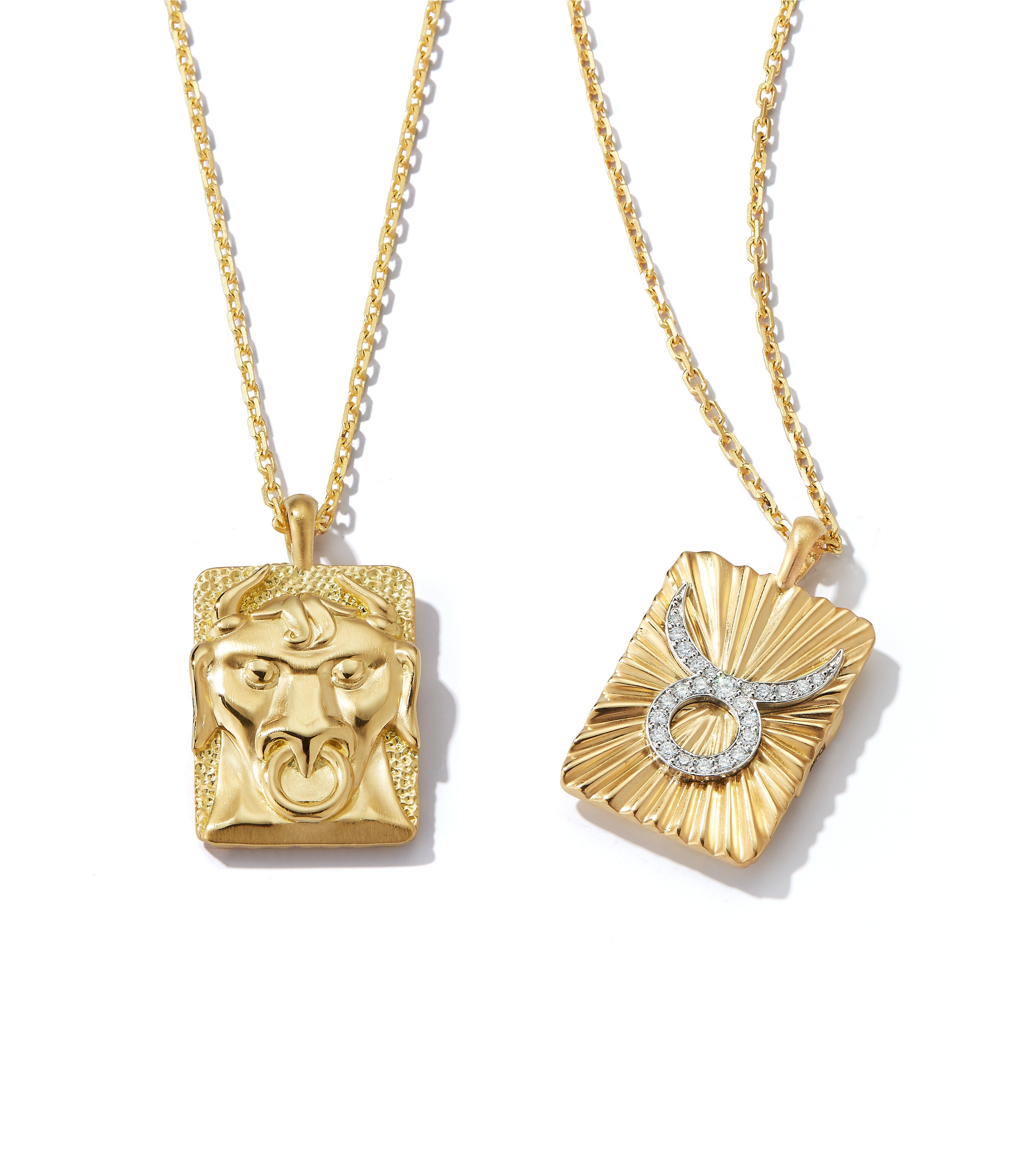 Taurus Zodiac Diamond Pendant Necklace | David Webb York New