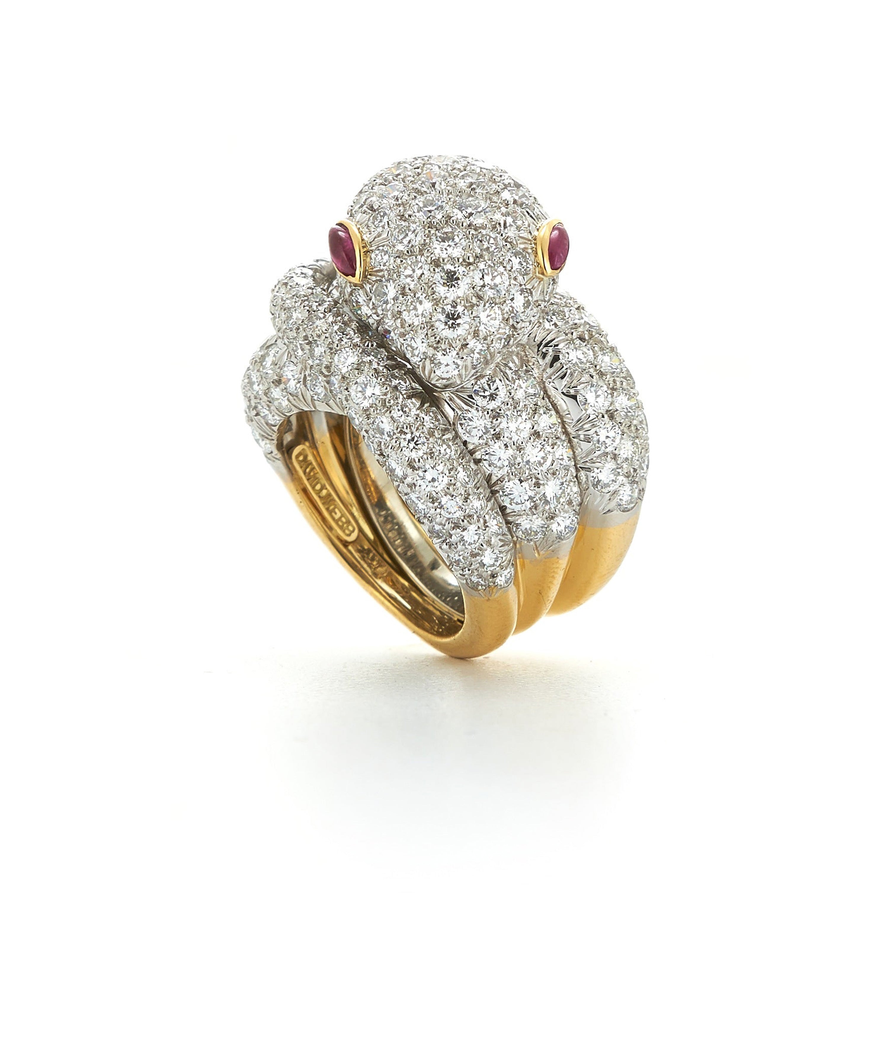 Diamond and Ruby Snake Ring David Webb New York