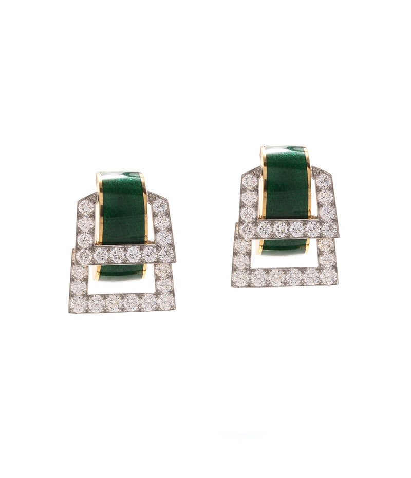 Strap Earrings, Green