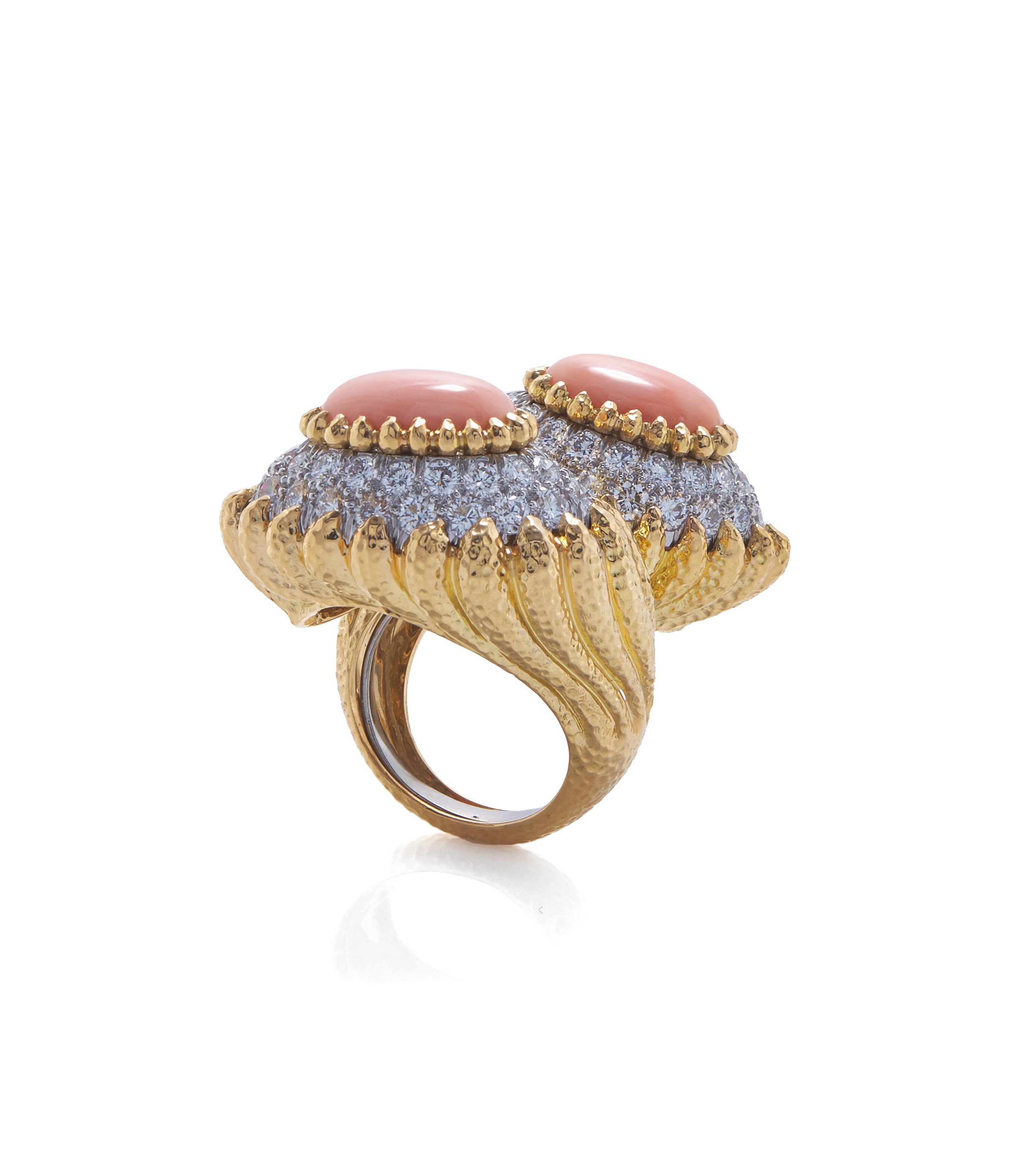 Mount Olympus Coral Crossover Ring | David Webb New York