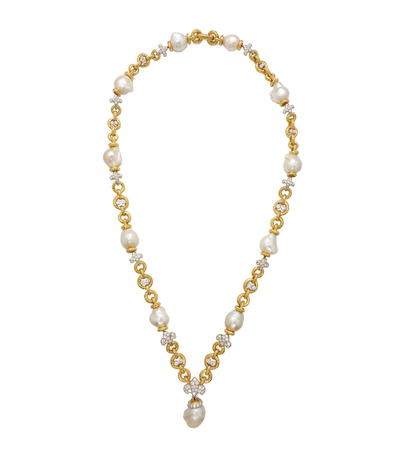 Fleur De Lis South Sea Pearl Necklace