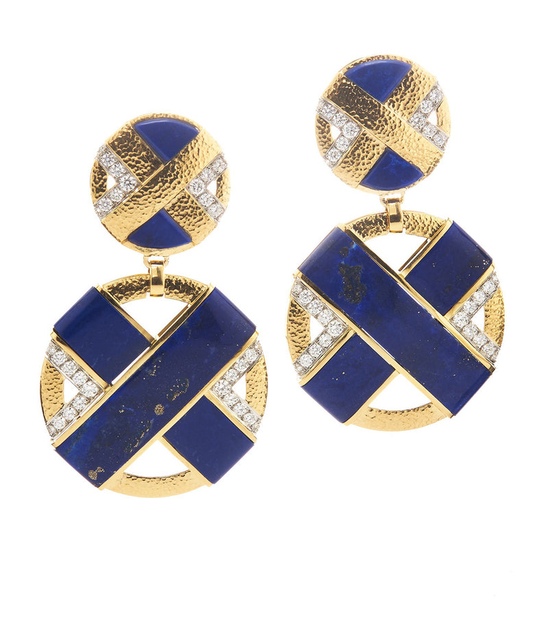 XO Earrings, Lapis Lazuli