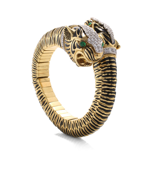 Tiger Bracelet with Emerald Collar – David Webb