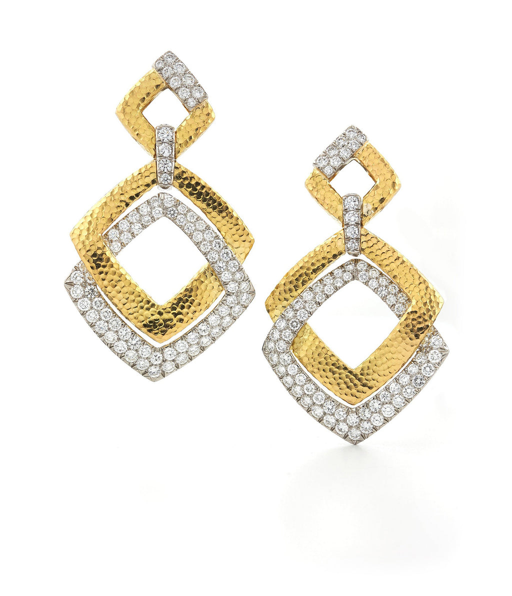 Madison L 14K Two Tone Diamond Infinity Hoop Earrings