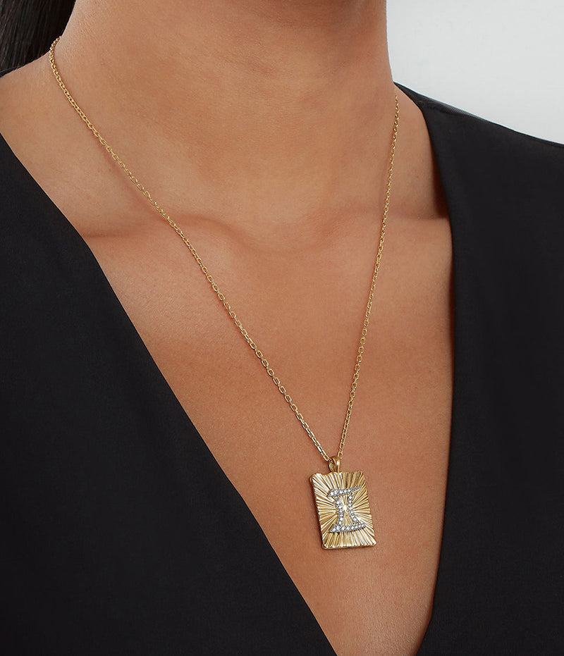 Gemini Zodiac Diamond Pendant Necklace Webb | York David New