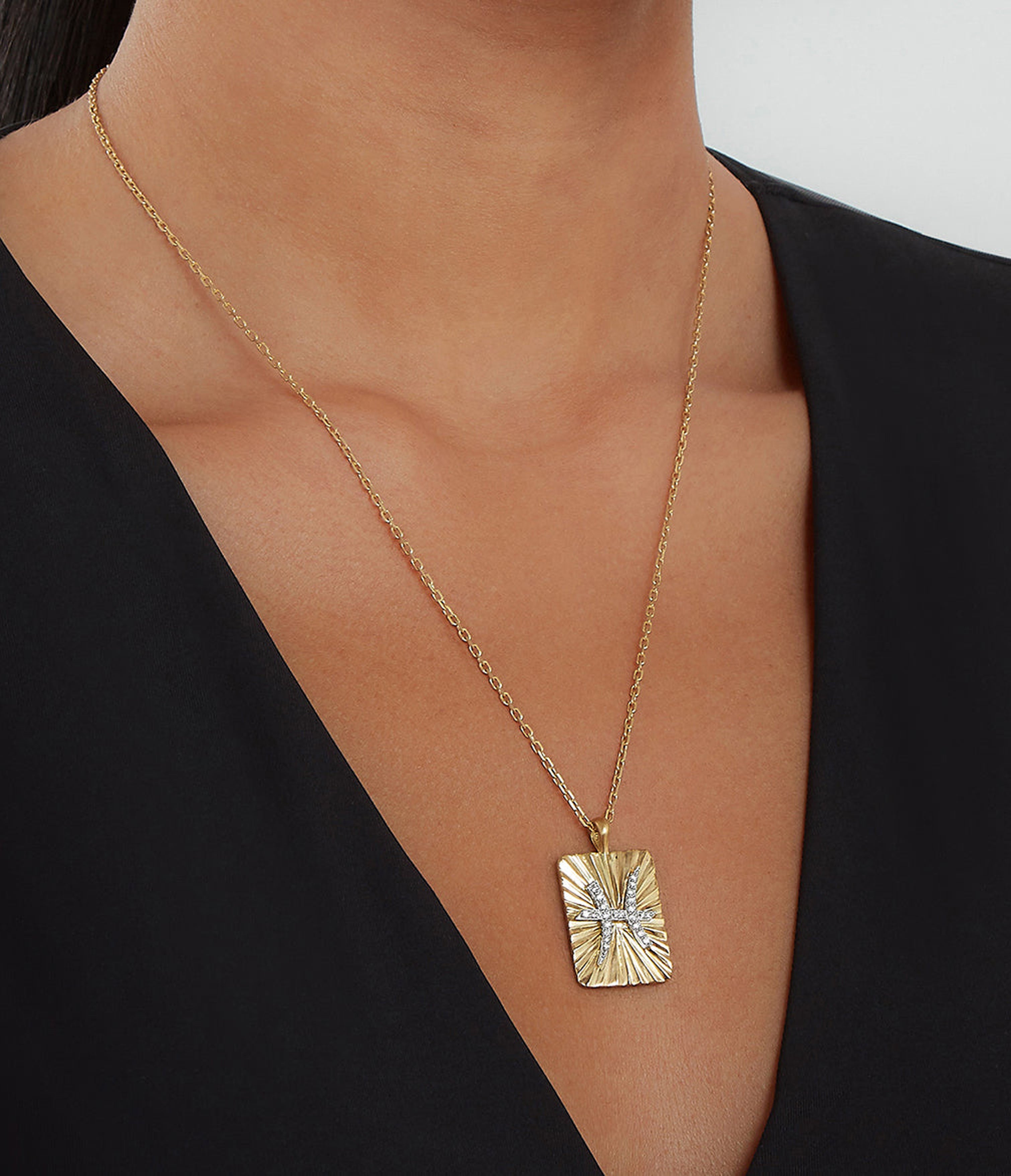 | Diamond Necklace Webb Pendant York Pisces David New Zodiac